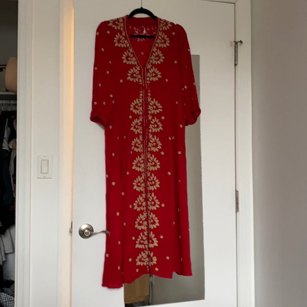 Free People Red dress with Drawstring
